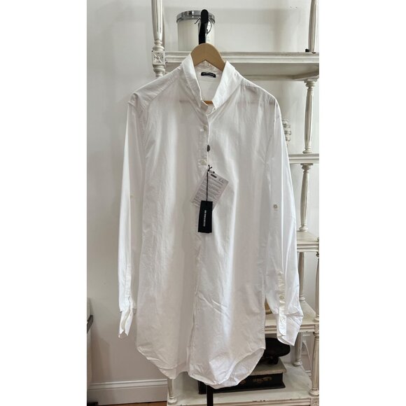 Ann Demeulemeester White Cotton CECIEL Button-down Shirt detailed LONG Small 36 - Picture 5 of 7